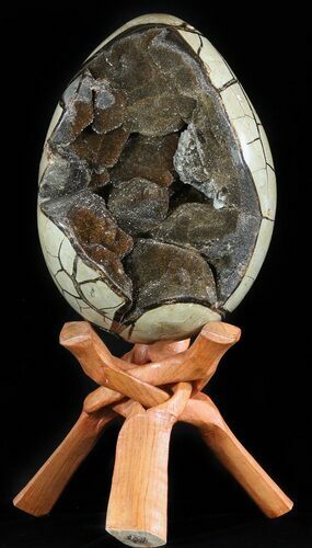 Huge, Septarian Dragon Egg Geode - Crystal Filled #50825